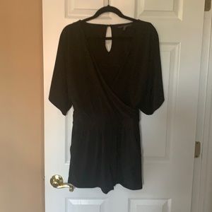 White House Black Market Black Short Sleeve Romper